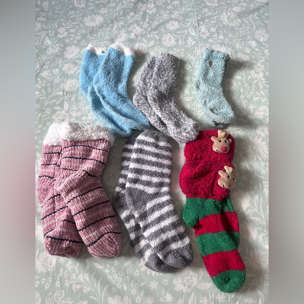 Cozy Fuzzy Socks Set -(6 pair) Multicolor